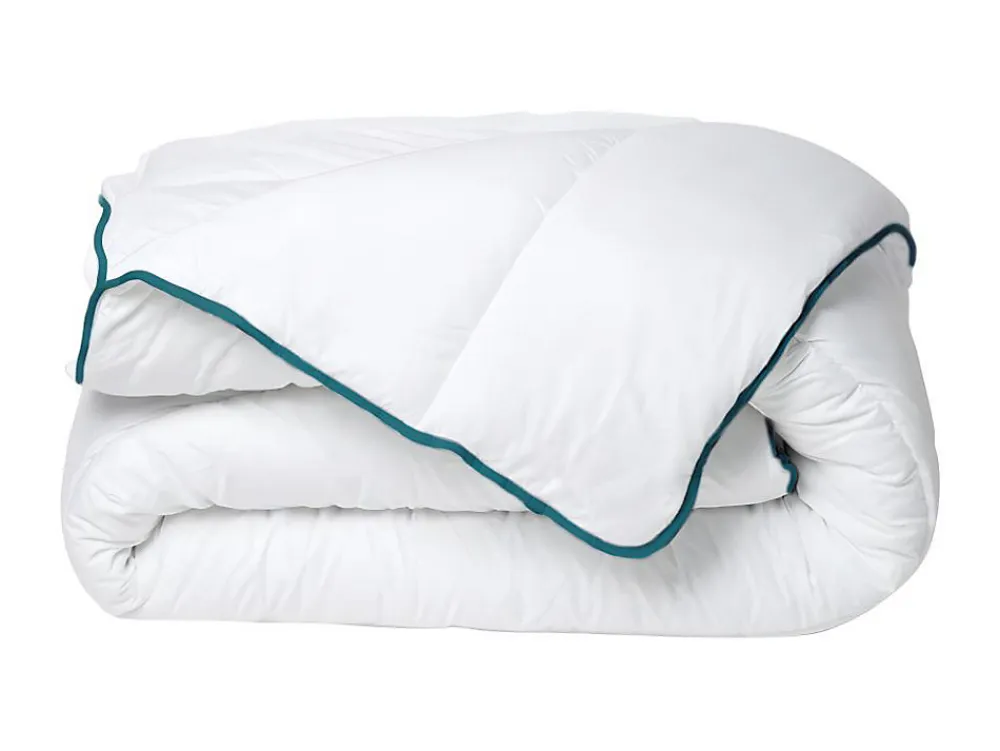 Couette chaude recyclée de DREAMEA en microfibre - 240 x 260 cm - 350 gr/ m² - Biais bleu - ROSA>Vente-unique Hot