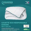 Vente-unique Couette chaude recyclée de DREAMEA en microfibre - 220 x 240 cm - 350 gr/ m² - Biais bleu - ROSA* Couette