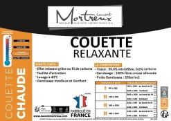 Mortreux Couette chaude Relaxante - 2 personnes 220 x 240 - Spécial Hiver -* Couette