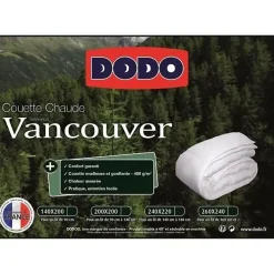 Dodo Couette chaude Vancouver - 200 x 200 cm - 400gr/m² - Blanc -* Couette