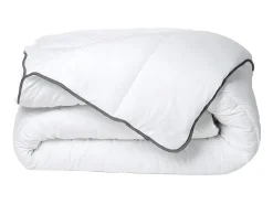 Couette Câline toucher soie 240 x 260 cm - 250 g/m² - Blanc biais gris - BIESYA>Vente-unique New