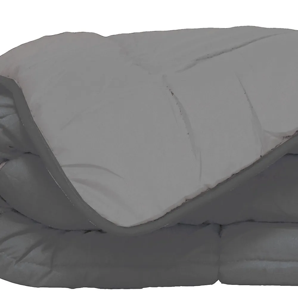 Couette d'été en microfibre bicolore (260x240 cm - Gris clair)>Poyet Motte Best