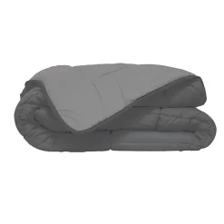 Couette d'été en microfibre bicolore (140x200 cm - Gris clair)>Poyet Motte Best