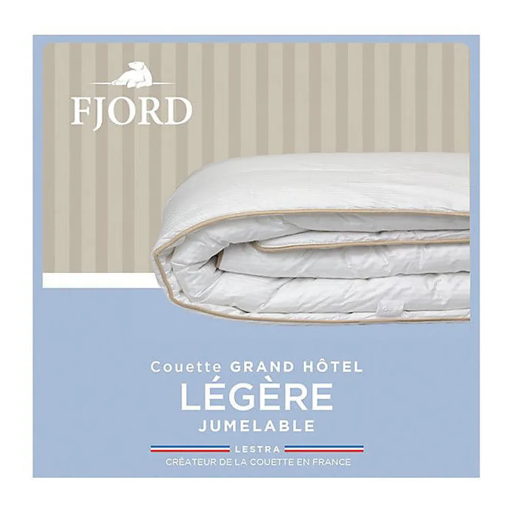 Couette "Fjord Grand Hotel" Légère Jumelable Satin de coton rayé - 240 x 280 cm pour lit 180 x 200 à 200 x 200 King size>Lestra Online
