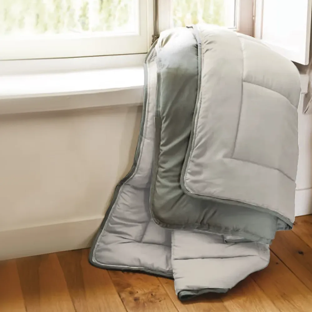Linnea Couette hiver 260x240 cm COCOON BICOLORE Taupe/Lin garnissage fibre polyester 400g/m2* Couette