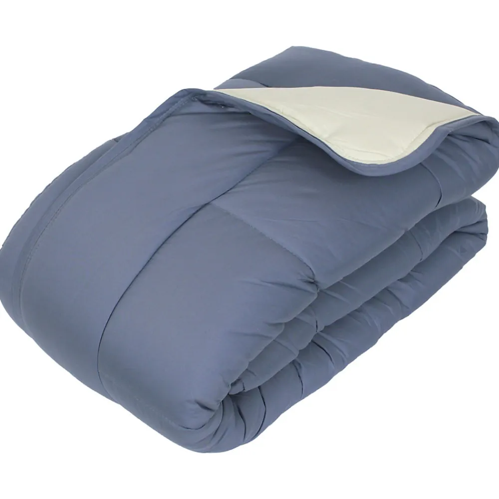 Couette hiver 260x240 cm COCOON BICOLORE Petrole/Mastic garnissage fibre polyester 400g/m2>Linnea New