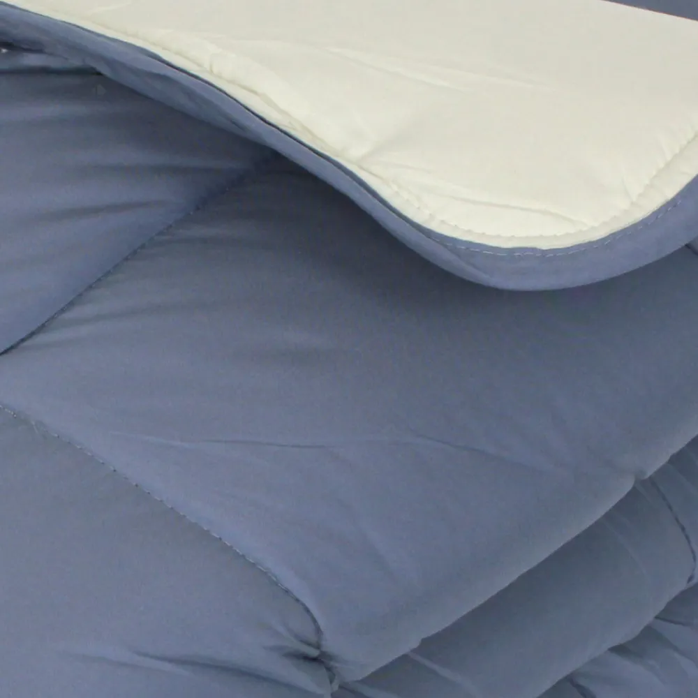 Couette hiver 260x240 cm COCOON BICOLORE Petrole/Mastic garnissage fibre polyester 400g/m2>Linnea New