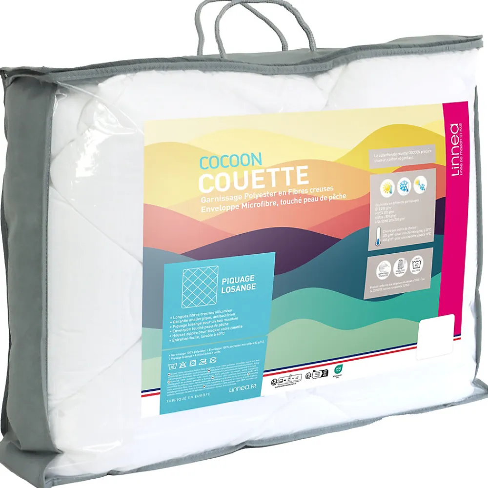 Couette hiver 140x200 cm COCOON garnissage fibre polyester 500g/m2>Linnea Hot