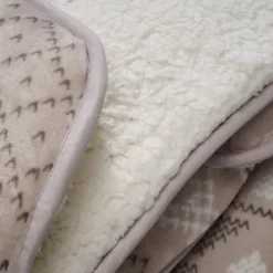Bleu Calin Couette Imprimée Sherpa Polaire Chaude 220x240cm CHALET* Couette