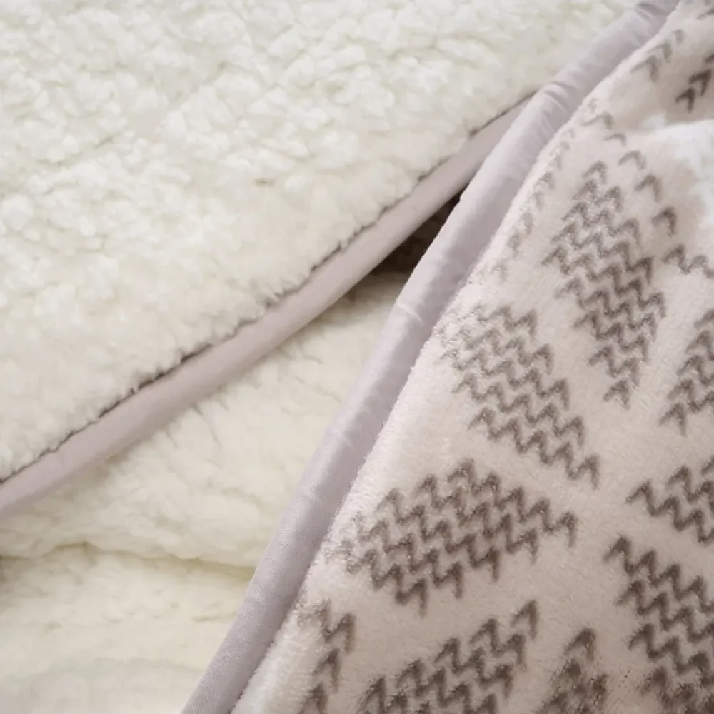 Bleu Calin Couette Imprimée Sherpa Polaire Chaude 220x240cm CHALET* Couette