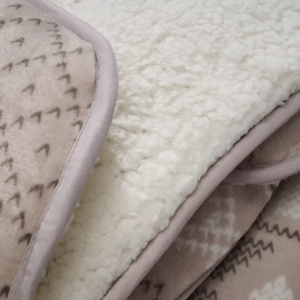 Bleu Calin Couette Imprimée Sherpa Polaire Chaude 220x240cm CHALET* Couette