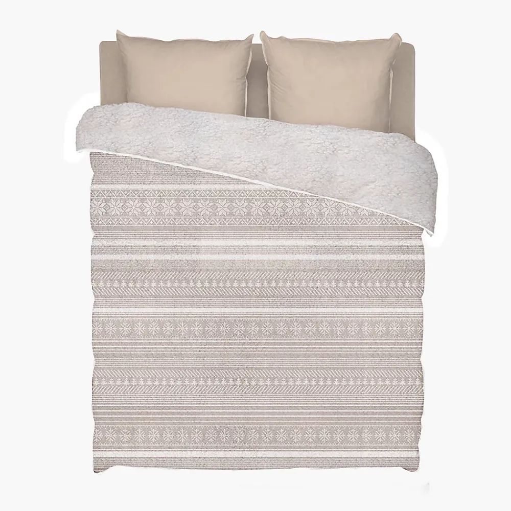 Bleu Calin Couette Imprimée Sherpa Polaire Chaude 220x240cm CHALET* Couette