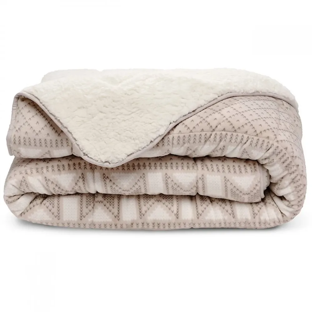 Bleu Calin Couette Imprimée Sherpa Polaire Chaude 220x240cm CHALET* Couette