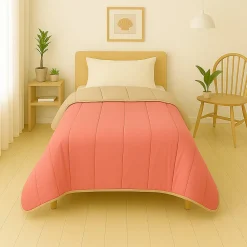Couette Légère Corail/sable - 1 Personne 140 x 200 - 13154>Mortreux Clearance