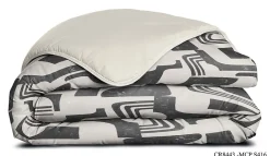 Mortreux Couette légère imprimée / Uni gris clair - 1 personne 140 x200 - 29186* Couette
