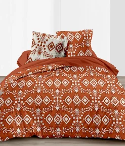 Couette légère imprimée / Uni Terracotta - 1 personne 140 x200 - Toutes saisons - 29187>Mortreux Best