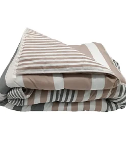 Couette Légère Imprimée Bayadère/rayures Taupe - 1 personne 140 X 200 - 10260>Mortreux Clearance