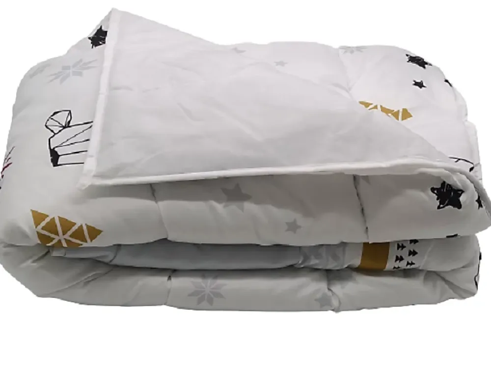 Mortreux Couette Légère Imprimée Sapin Futé / Non Tissé Blanc - 1 Personne 140 x 200 - 13998* Couette