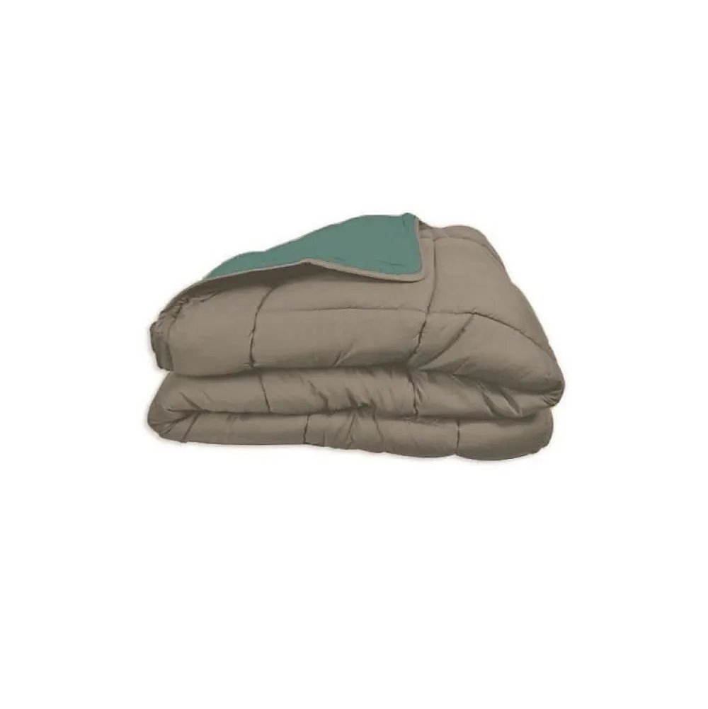 Toison d'Or Couette légère réversible bicolore en microfibre 200 gr/m² (200x200 cm - Turquoise)* Couette