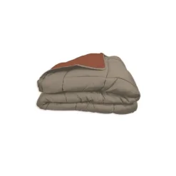Couette légère réversible bicolore en microfibre 200 gr/m² (200x200 cm - Orange)><noscript><img width=