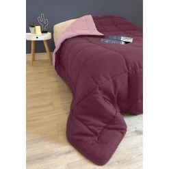 Couette Microfibre 400g/m² CALGARY Prune & Parme 240x260cm><noscript><img width=