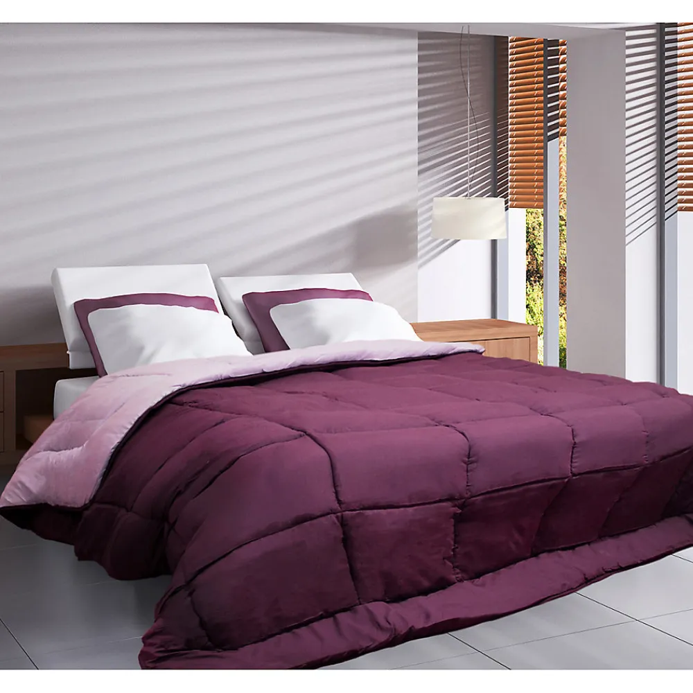 Couette Microfibre 400g/m² CALGARY Prune & Parme 240x260cm>Toison d'Or Outlet
