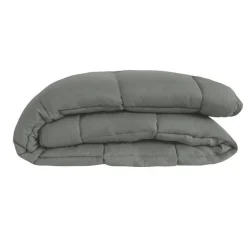 Couette Microfibre 400g/m² CALGARY Acier & Argent 220x240cm><noscript><img width=
