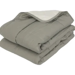 Couette été 260x240 cm COCOON BICOLORE Taupe/Lin garnissage fibre polyester 200g/m2>Linnea Discount