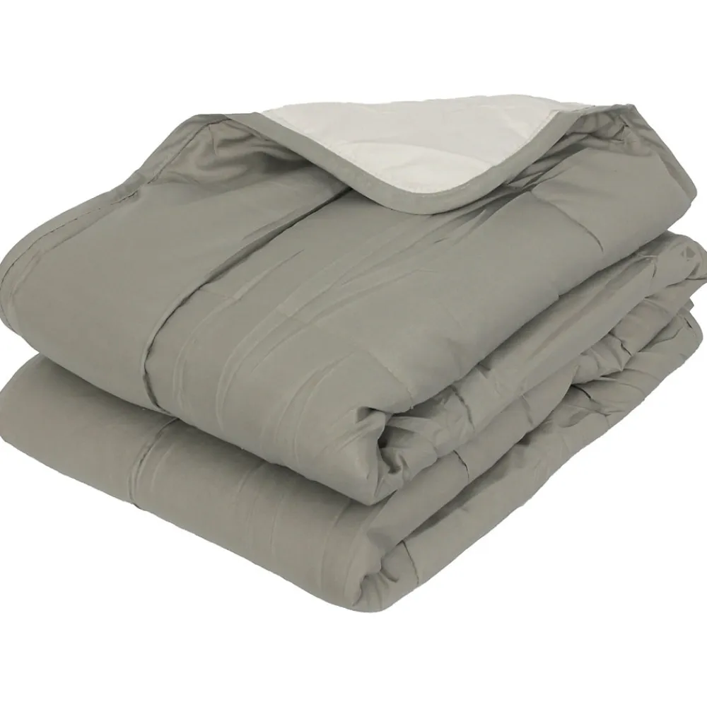 Couette été 260x240 cm COCOON BICOLORE Taupe/Lin garnissage fibre polyester 200g/m2>Linnea Discount