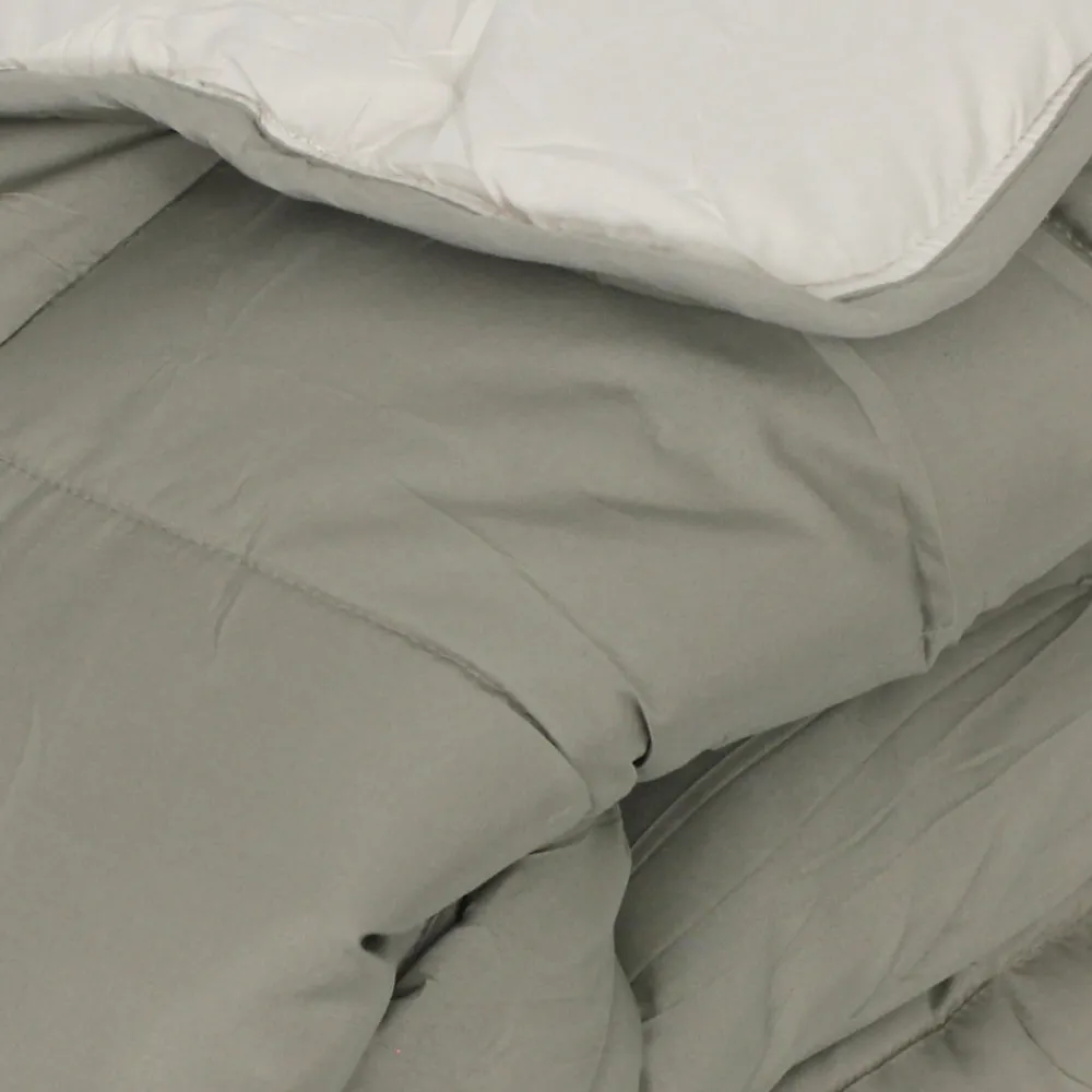 Couette été 260x240 cm COCOON BICOLORE Taupe/Lin garnissage fibre polyester 200g/m2>Linnea Discount