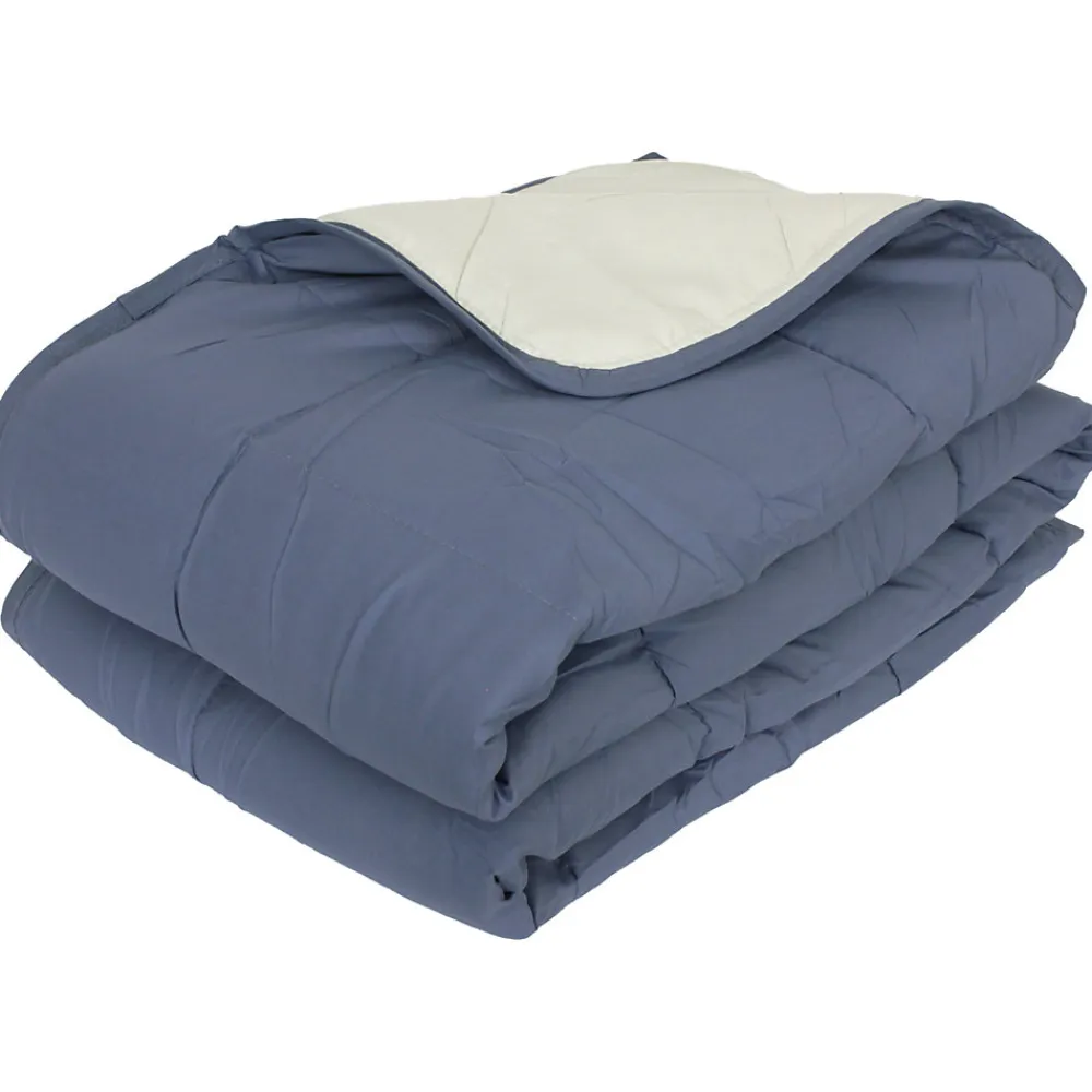 Couette été 260x240 cm COCOON BICOLORE Petrole/Mastic garnissage fibre polyester 200g/m2>Linnea Outlet