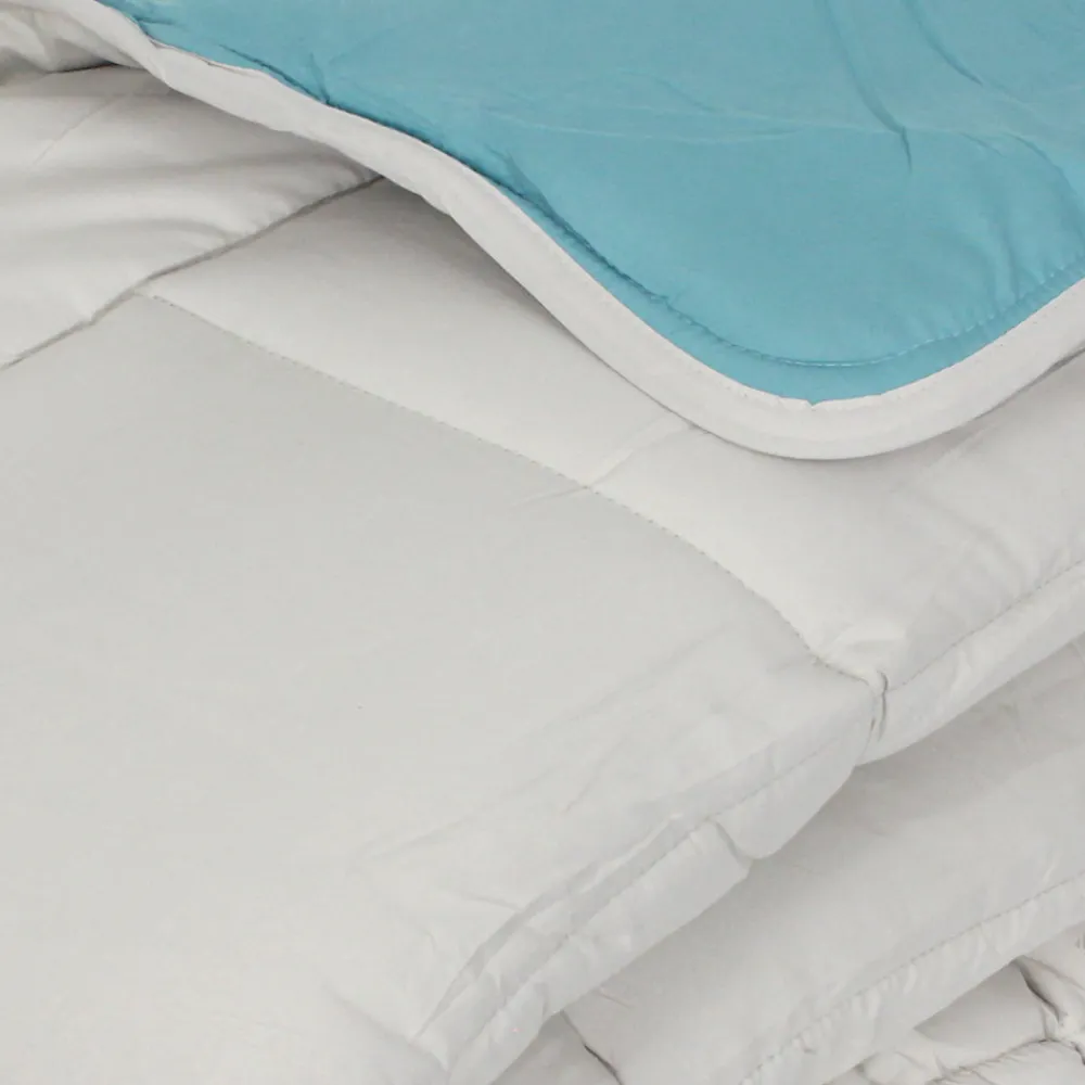 Couette été 140x200 cm COCOON BICOLORE Lac/Galet garnissage fibre polyester 200g/m2>Linnea Best