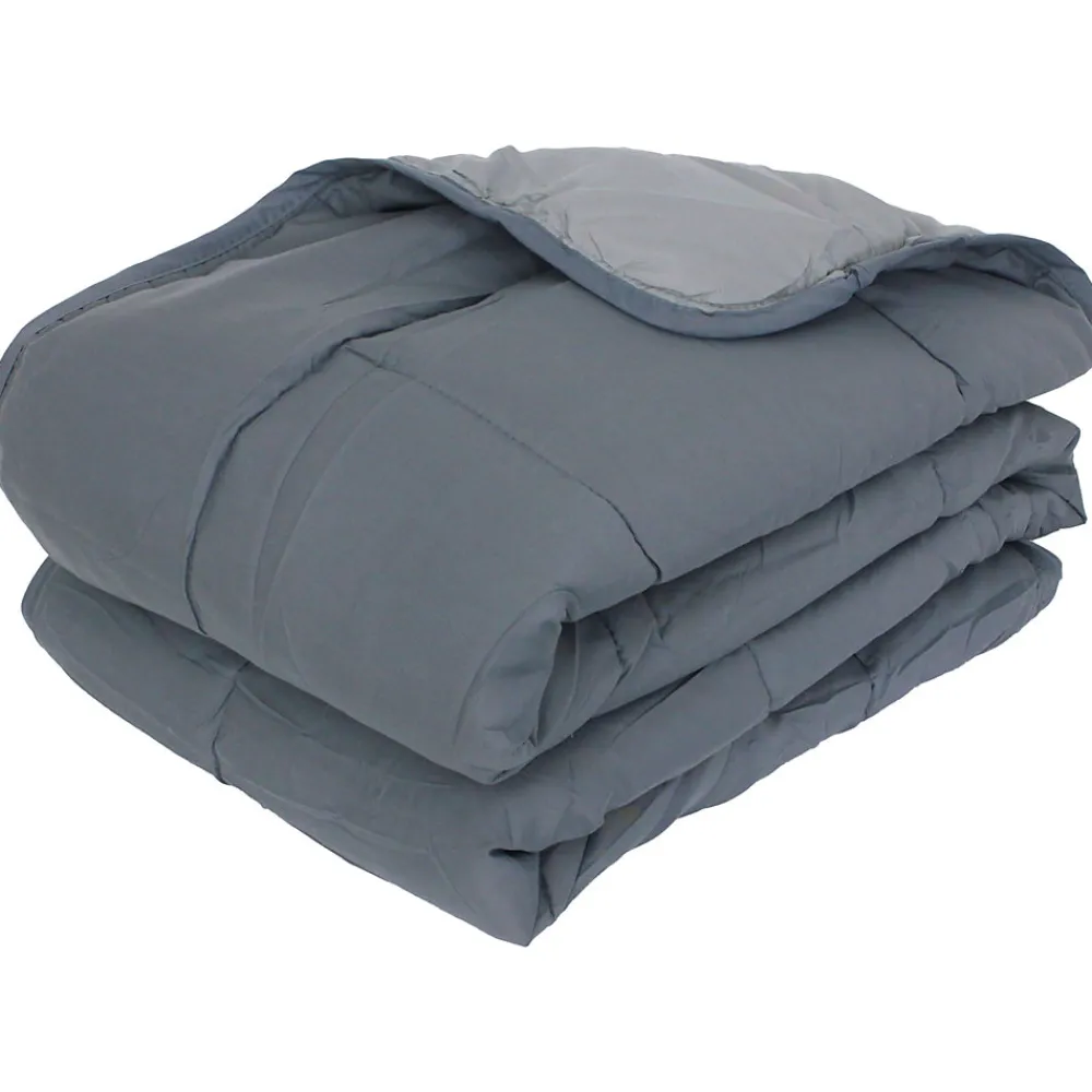 Couette été 240x220 cm COCOON BICOLORE Acier/Argent garnissage fibre polyester 200g/m2>Linnea Best