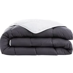 Abeil Couette tempérée 240 x 260 cm bicolore polyester gris et blanc* Couette