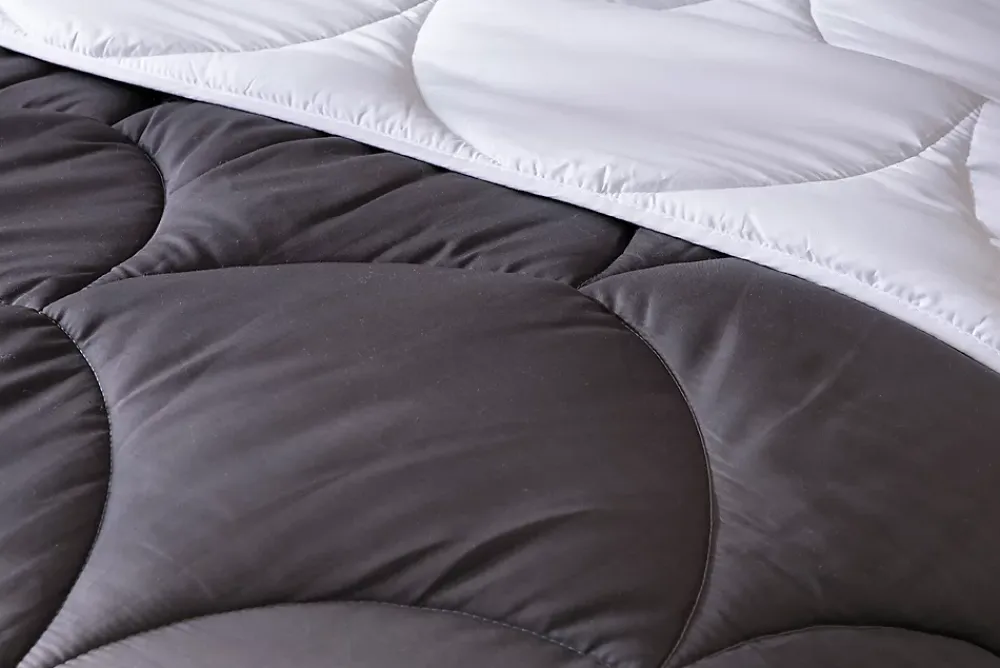 Abeil Couette tempérée 140 x 200 cm bicolore polyester gris et blanc* Couette