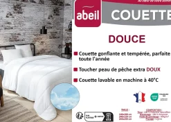 Abeil Couette tempérée 240 x 260 cm polyester microfibre blanc 300g/m²* Couette