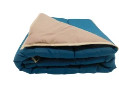 Couette tempérée Bleu canard / Sable - 1 personne 140 x 200 - 17332>Mortreux Discount
