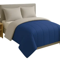 Mortreux Couette tempérée Bleu limoges / Gris perle - 2 personnes 220 x 240 - 12977-9* Couette