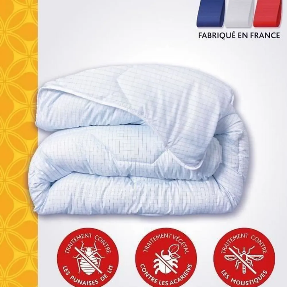 Couette tempérée 140x200 cm - 1 personne - Protection anti punaise, anti acarien - 300G/m² - Blanc - Fabriqué en France>Dodo Best