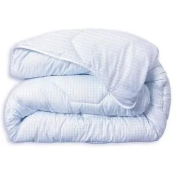 Couette tempérée 140x200 cm - 1 personne - Protection anti punaise, anti acarien - 300G/m² - Blanc - Fabriqué en France><noscript><img width=