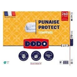 Dodo Couette tempérée 240x260 cm - 2 personnes - Protection anti punaise, anti acarien - 300G/m² - Blanc - Fabriqué en France* Couette