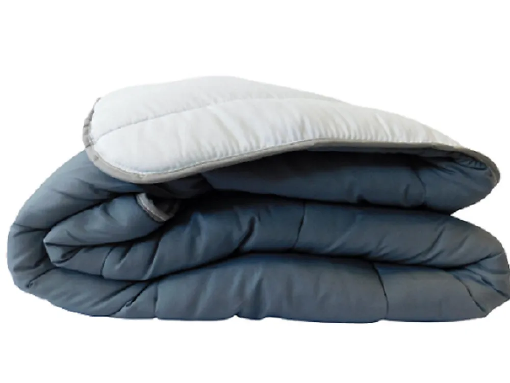 Couette Tempérée Gris Foncé/gris Clair - 1 Personne 140 x 200 - 20725>Mortreux Hot