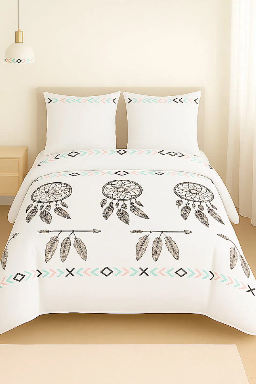 Couette tempérée imprimée attrape rêve noir - 1 ou 2 personnes 200 x 200 - 10742>Mortreux Clearance