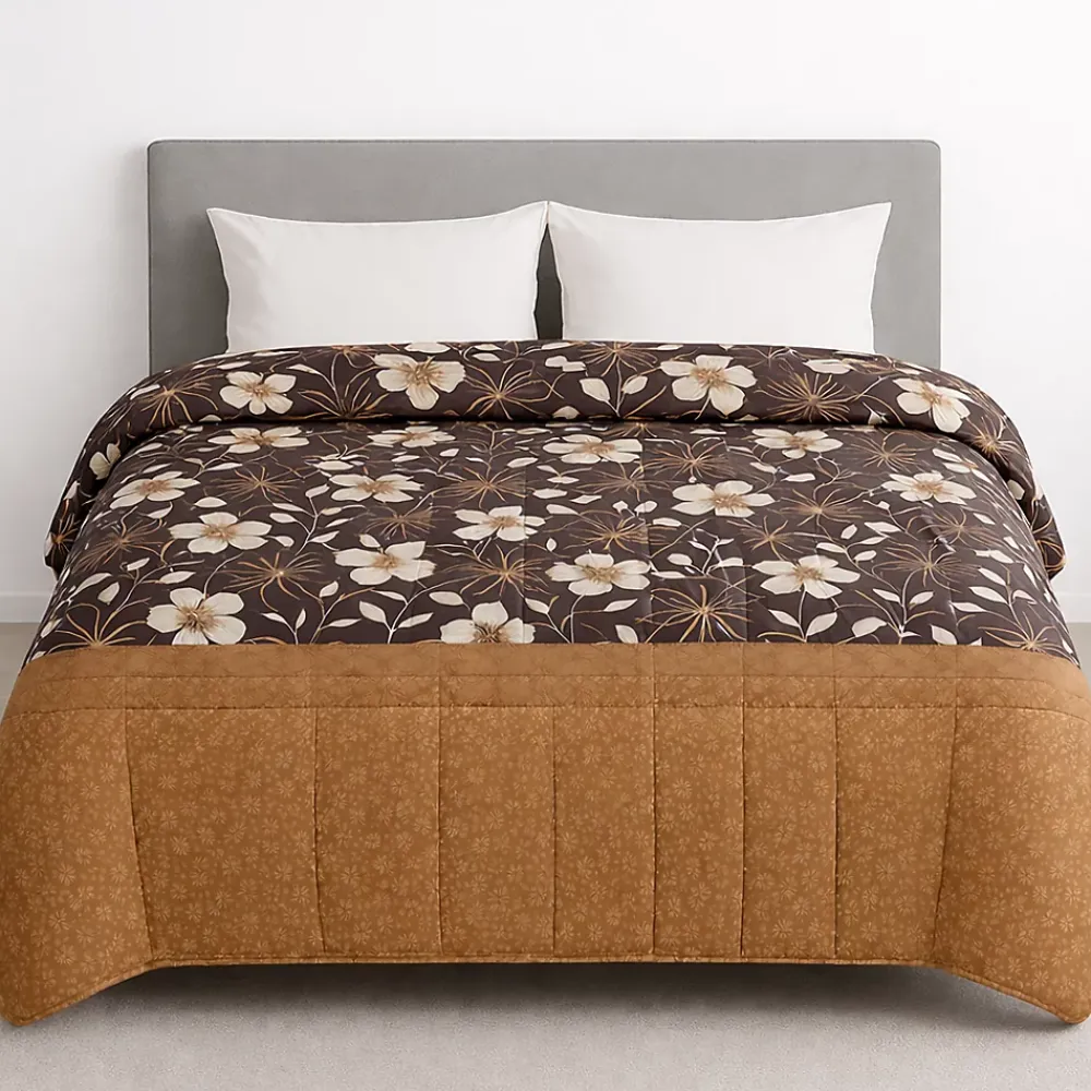 Mortreux Couette tempérée imprimée bouquet - 2 personnes 220 x 240 - mi saison - 20882* Couette