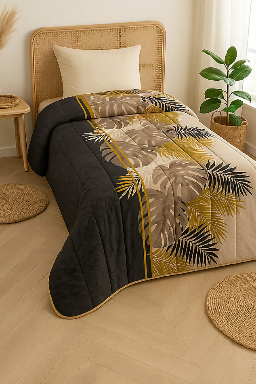 Couette Tempérée Imprimée Feuillage - 1 Personne 140x200 - 28790>Mortreux