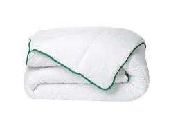 Couette tempérée traitement anti-acariens naturel de DREAMEA en microfibre - 220 x 240 cm - 300 gr/ m² - Biais vert - AZYLIA II><noscript><img width=