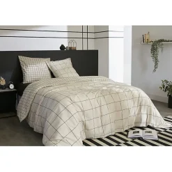 Couette toutes dimensions "Carrie Pampa" Réversible 100% Coton / 57 Fils/cm² - - 240 x 260 cm pour lit King size>L'Effet Papillon Discount