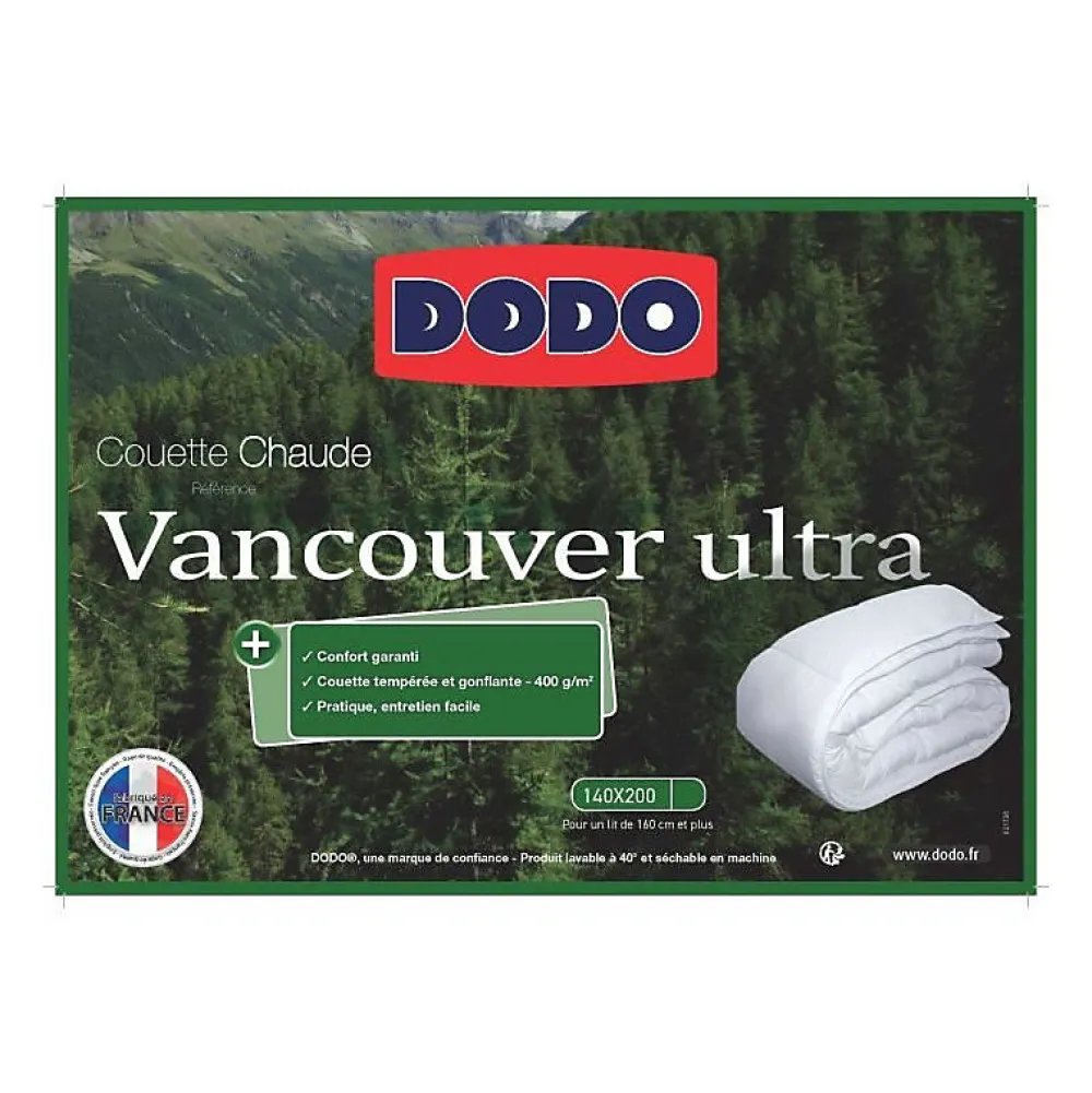 Couette VANCOUVER - 140x200 cm - Ultra - Fabriqué en France>Dodo Clearance