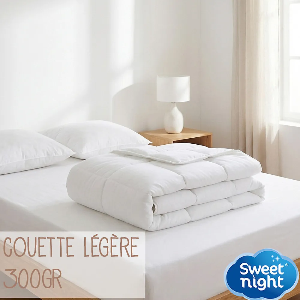 Sweetnight Couette 220x240 cm - Pour Lit 2 Personnes - Enveloppe en Coton - Légère - Sans Traitement* Couette