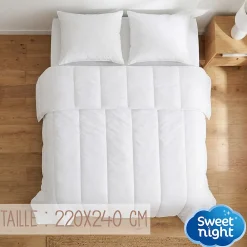 Sweetnight Couette 220x240 cm - Pour Lit 2 Personnes - Enveloppe en Coton - Légère - Sans Traitement* Couette